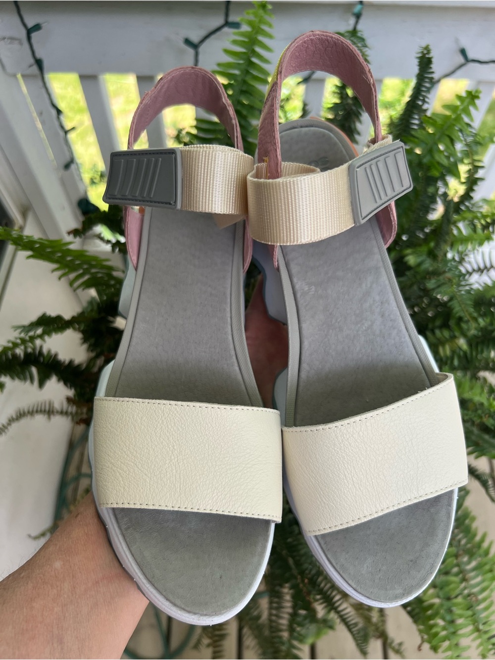 Sorel Women's Cream and Pink Adjustable Strap Sandals - Picture 3 of 8